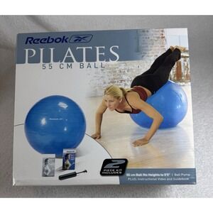 REEBOK PILATES 55 CM‎ BALL IN BOX WITH PUMP AND INSTRUCTIONAL BOOKLET